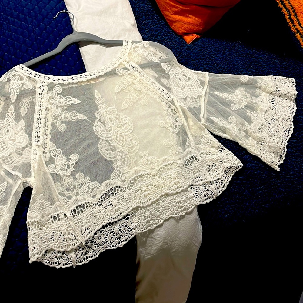 Altar’d State sheer crochet top
